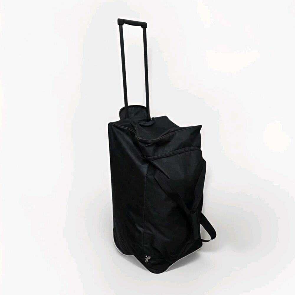 Rolling Duffle Bag Black Wheeled Travel Luggage Carry On Pull Handle Duffel
